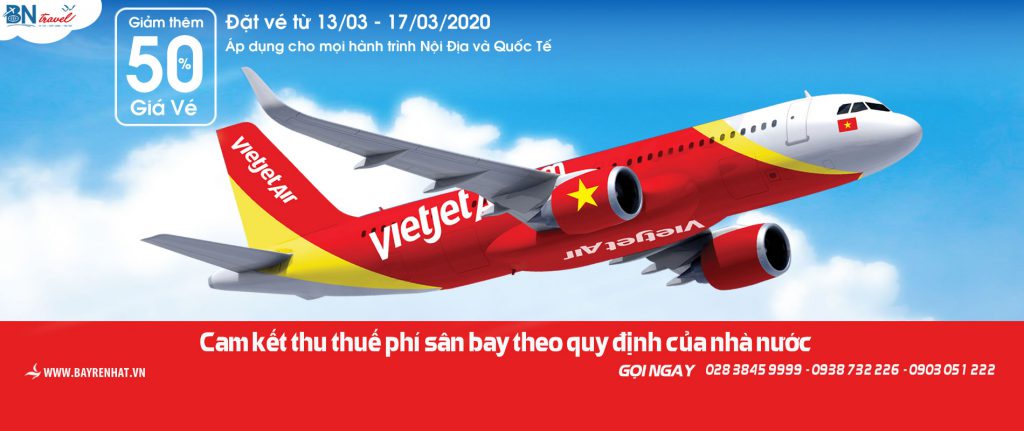 Vé máy bay Vietjet giảm 50%