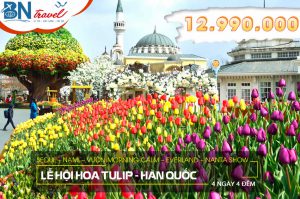 Du lịch Hàn Quốc Hoa Tulip [ Tour Seoul – Đảo Nami – Vườn Morning Calm – Công viên Everland – Nanta Show ] – 4 Ngày 4 Đêm