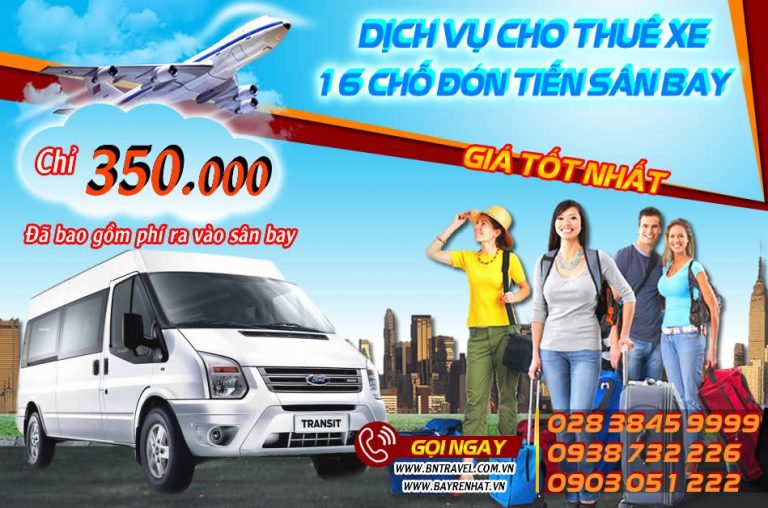 Thuê xe 16 chỗ đón tiễn sân bay