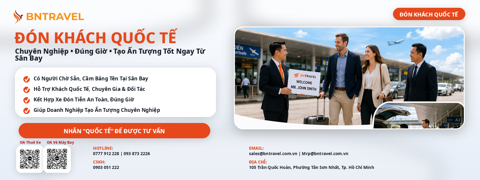 Dịch vụ đón khách quốc tế tại sân bay Tân Sơn Nhất TP.HCM – Chuyên nghiệp, đúng giờ, tạo ấn tượng ngay từ đầu